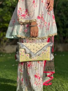 Handmade luxury Floral Clutch Bag
