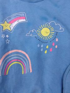 Cute Blue Rainbow &amp; Sun Sweatshirt