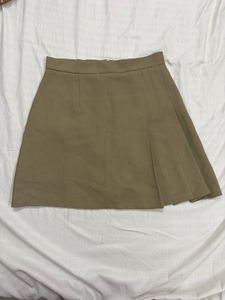 Classic Khaki Pleated Skirt