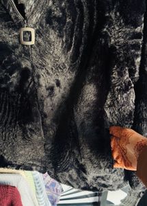 Elegant Black Faux Fur Jacket