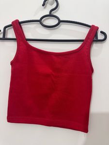 Trendy Red Tank Top, Free Size