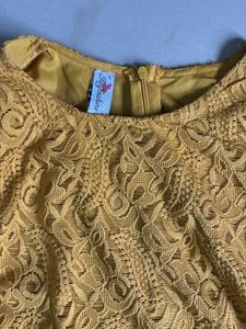 Elegant Yellow Lace Dress