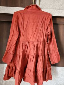 Rust/Brown Shirt Dress - Cotton