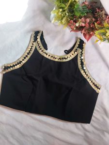 Black Blouse with Gold Embellishment