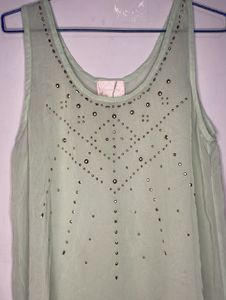 Mint Green Embellished Tank