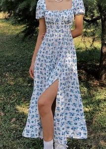 Floral slit midi dress