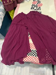 Burgundy Embellished Anarkali Dress