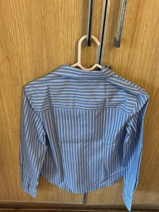 blue and white striped shirt