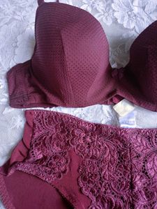 Burgundy Bra &amp; Panty Set