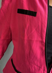 Vibrant Pink Open Front Blazer