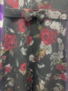 Floral Print Maxi Dress with Bow