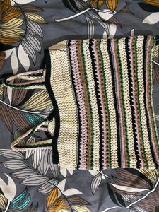 Crocheted Striped Tank Top