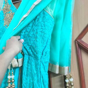 Stunning Teal Ethnic Gown