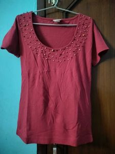 Embellished Short Sleeve Top