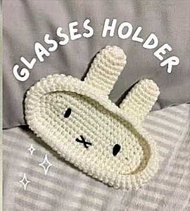 Crochet Bunny Glasses Holder