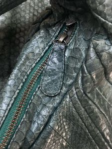Rare Python Skin Leather Hobo Bag