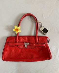 Cleo &Patek Genuine Leather red shoulder Bag.