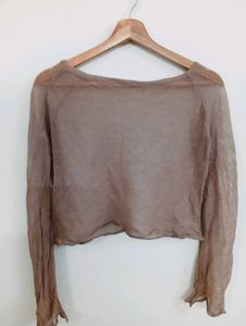 Sheer Mesh Long Sleeve Top