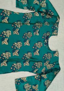 Elegant Teal Green Floral Print Kurti