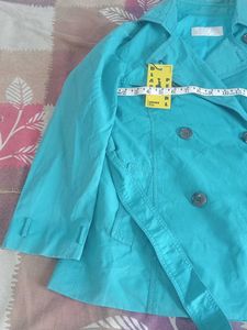 Chic Teal Double-Breasted Blazer