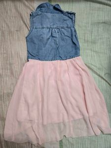 Denim &amp; Chiffon Dress