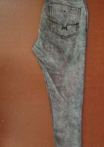 Stylish Grey Acid Wash Jeans