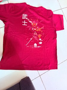 Maroon Samurai Graphic T-Shirt
