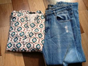 jeans &amp; short kurti combo
