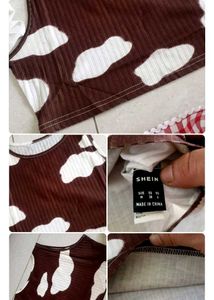 Cow Print Ribbed Tank Top