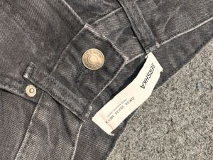 Bershka Men’s Charcoal Grey Denim -Trendy Wide Leg