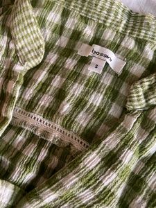 Sale !!!Bossini Green Checkered Top