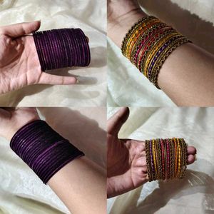 Festive Bangles Combo Set  | Velvet & Colorful