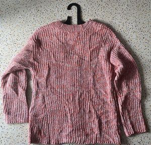 Pink Knit Cardigan Sweater
