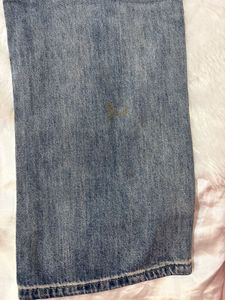 Women's Wide Leg Jeans with Rose Patch