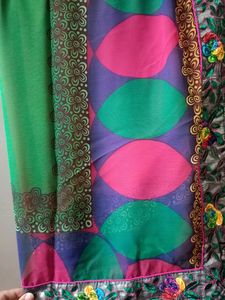 Vibrant Yellow Saree with Floral Border