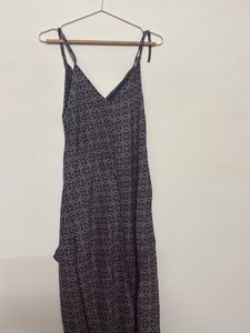 Patterned Pure Cotton Sundress with Tie Straps