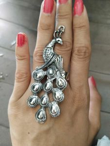 Boho Peacock Statement Ring