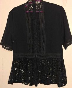 zara black peplum top