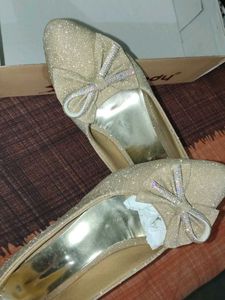 Sparkly Ballet Flats with Bow Detail buy now