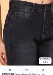 limeroad Women's Dark Wash black Straight Leg Jean