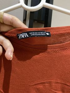Zara Rust Orange Long Sleeve T-Shirt