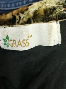 Grass Multicolour Printed Velvet Dress (Women)