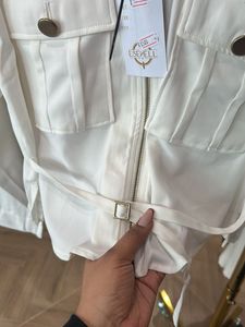 Stylish White Bomber Jacket