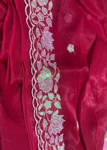 Mitera Burgundy Sequin Saree on 50% off=650 now