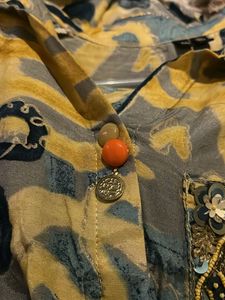 kurta set handwork Embellished Pocket and collar