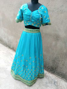 Stunning Teal Lehenga Choli Set