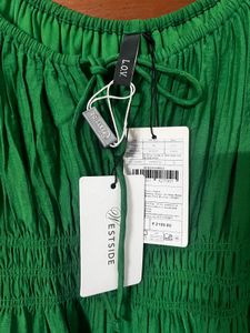 westside Green Puff Sleeve Dress