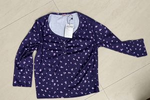 Lavender Floral Ribbed Top 🌸