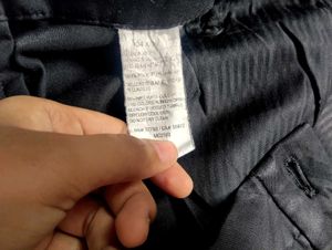 Black Straight-Leg Trousers with Drawstring