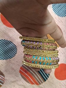 Set of Colorful Embellished Bangles
